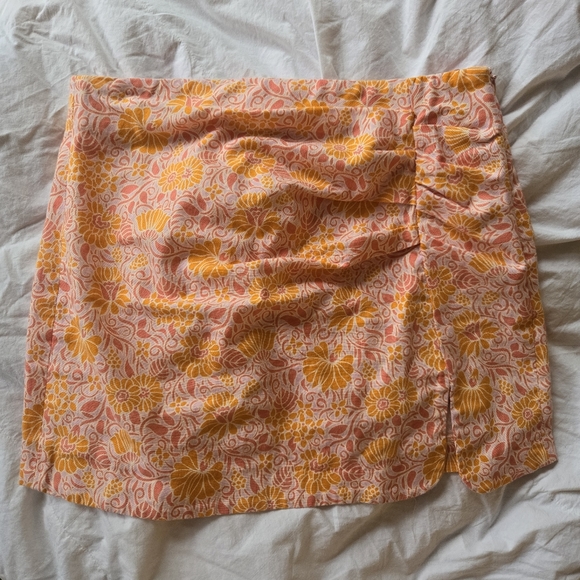 ZARA Floral Boho Linen Blend Mini Skirt - Picture 11 of 12